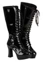 Women's Sexy Black Faux Leather Knee High Boots
